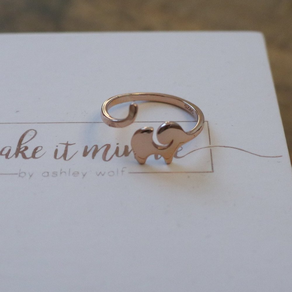 Rose Gold Dumbo Baby Mine Make it Minnie Adjustable Ring